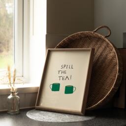 Spill The Tea Unframed Print - Kitchen Prints Decor Drink Art Poster Gifts Funny - thumbnail 2