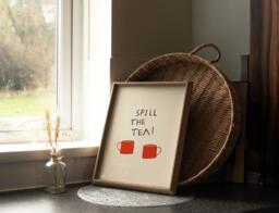 Spill The Tea Unframed Print - Kitchen Prints Decor Drink Art Poster Gifts Funny - thumbnail 1