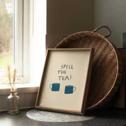 Spill The Tea Unframed Print - Kitchen Prints Decor Drink Art Poster Gifts Funny - thumbnail 3