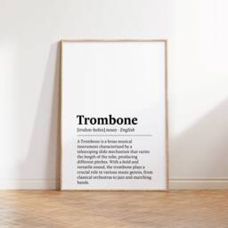 Trombone Watercolour Art Print - Set Of 3 Music Artwork - Watercolor Poster Wall Musician Instrument Picture Decor Room Gift - thumbnail 3