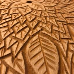 Hand Carved Clock With Leaves - thumbnail 2