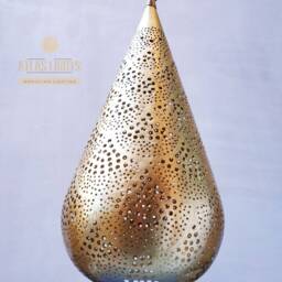 Moroccan Brass Pendant Light Open Drop Ceiling Lamp, Copper Lighting - thumbnail 2