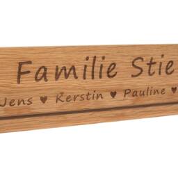 Key Board Made Of Wood Personalized With Name, Individual Engraving, Home Port, Sweet Home, Modern Design Solid Oak - thumbnail 3