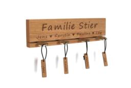 Key Board Made Of Wood Personalized With Name, Individual Engraving, Home Port, Sweet Home, Modern Design Solid Oak
