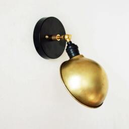 Industrial Wall Sconce Brass Black Lighting Adjustable Lamp Light Bedroom Reading Metal Shade - thumbnail 2