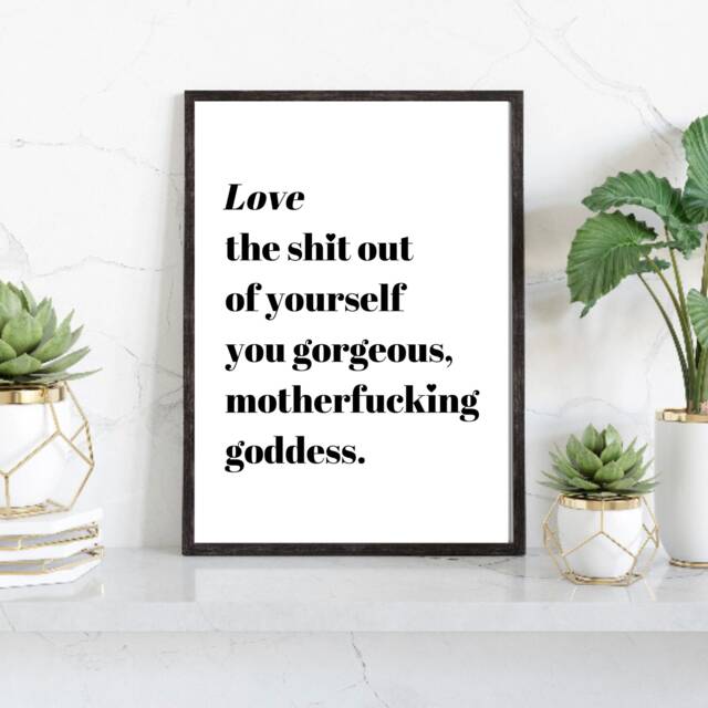 Goddess Quote Art, Divine Feminine Poster, Typography Print, Wall Energy, Home Decor - image 1