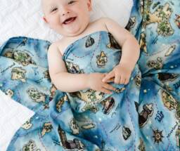 Peter Pan Neverland Swaddle Blanket, Baby Swaddle Swaddle, Bamboo Gender Neutral, Newborn - thumbnail 1
