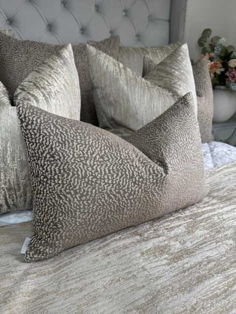 Bronze Gold Shimmer Scatter Cushion Cover 12x20 - Luxury Pillow Case, Textured Ontario Mole Fabric - image 1