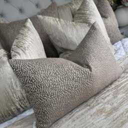 Bronze Gold Shimmer Scatter Cushion Cover 12x20 - Luxury Pillow Case, Textured Ontario Mole Fabric - thumbnail 4