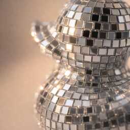 Mirror Mosaic Disco Duck - Silver Sparkle Decor Glam Statement Piece Add Name Option Fun Gift For Her - thumbnail 3
