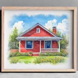 Custom Home Portrait, Watercolor House Painting, Realtor Gift, Print, Watercolor, Housewarming - thumbnail 3