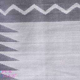 Handmade Striped Cotton Area Rug Stone Washed Grey Kilim Dhurrie - thumbnail 3
