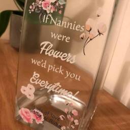 Personalised Pink Floral Vase, Rectangular, 50Th, 60Th, 70Th Birthday Gift For Mum, Grandma, Auntie, Aunty, Nanny, Mother's Day Gifts - thumbnail 2
