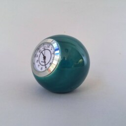 Turquoise Ceramic Ball Desk Clock Retro Table Clock & Decor - thumbnail 3