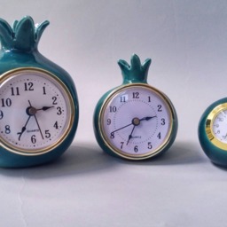 Turquoise Ceramic Ball Desk Clock Retro Table Clock & Decor - thumbnail 4
