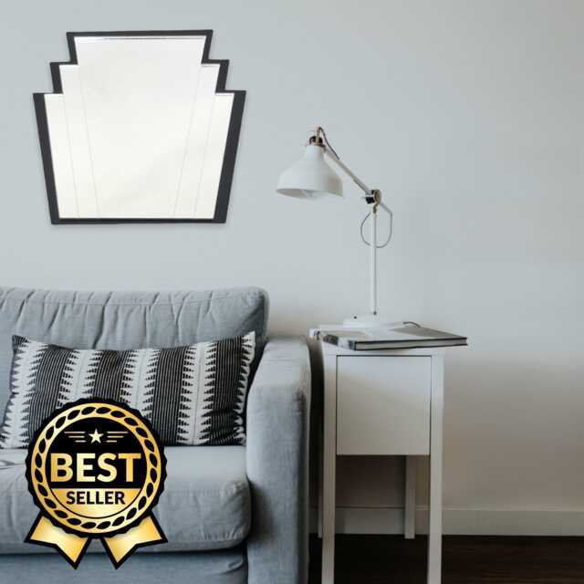 Art Deco Fan Mirror Rectangular Acrylic Mirror With Custom Color Frame - image 1