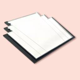 Art Deco Fan Mirror Rectangular Acrylic Mirror With Custom Color Frame - thumbnail 3