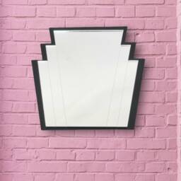 Art Deco Fan Mirror Rectangular Acrylic Mirror With Custom Color Frame - thumbnail 2
