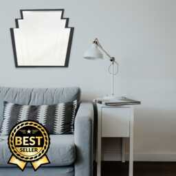 Art Deco Fan Mirror Rectangular Acrylic Mirror With Custom Color Frame - thumbnail 1
