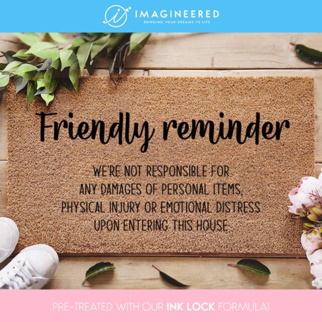 Friendly Reminder Funny Doormat - Welcome House Rules Gifts For Her Him Family Personalized - image 1