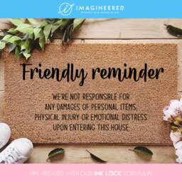 Friendly Reminder Funny Doormat - Welcome House Rules Gifts For Her Him Family Personalized - thumbnail 1