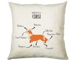 Anatomy Of A Corgi Funny Gift For Him Or Her Cushion Pillow Bedroom Decor Cs411 - thumbnail 1