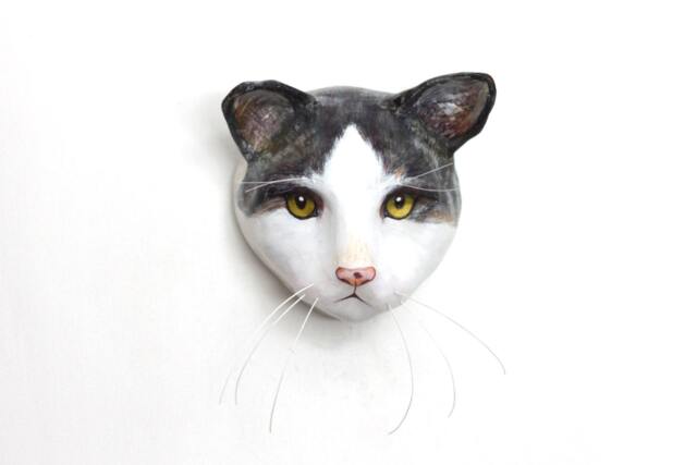 Kitty/Custom Cat Face Portrait Cat Wall Mount, Art Sculpture, Faux Taxidermy - image 1