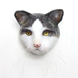 Kitty/Custom Cat Face Portrait Cat Wall Mount, Art Sculpture, Faux Taxidermy - thumbnail 3