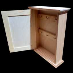 Wall Key Cabinet - Plain Beech Wood Holder - thumbnail 2