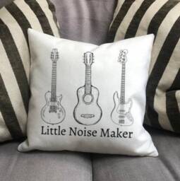 Personalised Guitar Country Canvas Cushion - Customised Linen Cover With Inner Filler Electric Guitar Gift - thumbnail 2