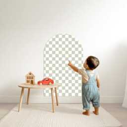 Removable Check Magnetic Arch Chalk Board Wall Sticker - thumbnail 1