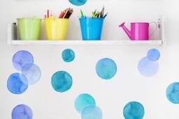 Wall Decals Watercolor Circles, Shades Of Blue, Tile Decals, Furniture Hand-Painted Dot Home D??cor - thumbnail 1