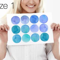 Wall Decals Watercolor Circles, Shades Of Blue, Tile Decals, Furniture Hand-Painted Dot Home D??cor - thumbnail 2