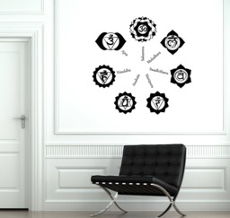 Chakras Vinyl Wall Decal Hinduism Lotus Buddhism Yoga & Meditation Room Decor For Wellness Spaces Center Stickers Mural - #2637Di - thumbnail 1