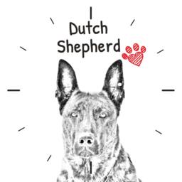 Dutch Shepherd Dog, Free Standing Mdf Floor Clock With An Image Of A Dog - thumbnail 2