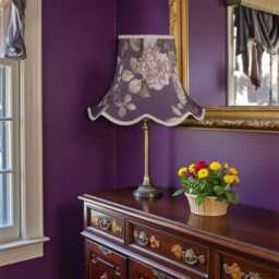 Purple Floral Hydrangea Lampshade With Cream Braid Handmade For Ceiling Lights, Table & Floor Standard Lamp Shades - thumbnail 2