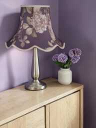 Purple Floral Hydrangea Lampshade With Cream Braid Handmade For Ceiling Lights, Table & Floor Standard Lamp Shades - thumbnail 1