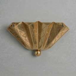 Art Deco Brass Wall Sconce - Fluted Fan Vintage Style Lighting - thumbnail 3
