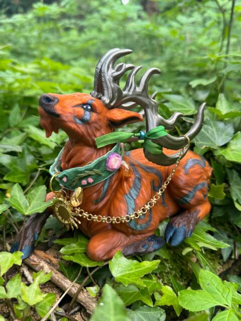 Forest Sun Guardian Druid Stag 3D Printed Figure 16cm - image 1