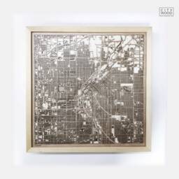 Denver Wooden Map Art - Laser Cut City Streets, Framed Wall Decor - thumbnail 1