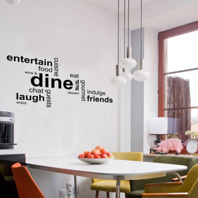 Dine Word Cloud - Wall Sticker Contemporary Vinyl Decal Montage - image 1