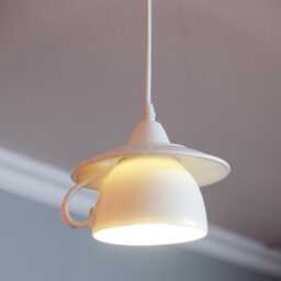 Porcelain Teacup Pendant Light - Cafe Lighting Coffee Shop Lamp