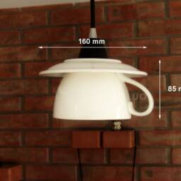 Porcelain Teacup Pendant Light - Cafe Lighting Coffee Shop Lamp - thumbnail 4
