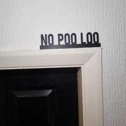 No Poo Loo Door Topper, Shelf Decor, Wall Quirky Home Interior Gift, Door Decoration - thumbnail 1
