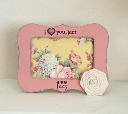 Personalized Picture Frame Hand Stamped, Distressed Vintage Style - thumbnail 1