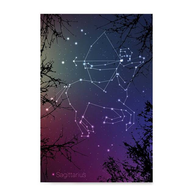 Zodiac Signs, Horoscope Constellations Posters - Poster Printing Wall Art Print For Home Office Decor Sagittarius - image 1