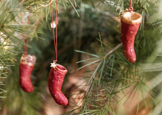 Cotton Wool Christmas Ornaments Set, Decorative Stockings Hanging For Tree - image 1