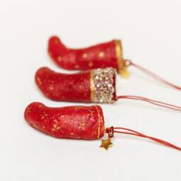 Cotton Wool Christmas Ornaments Set, Decorative Stockings Hanging For Tree - thumbnail 3
