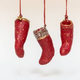 Cotton Wool Christmas Ornaments Set, Decorative Stockings Hanging For Tree - thumbnail 2