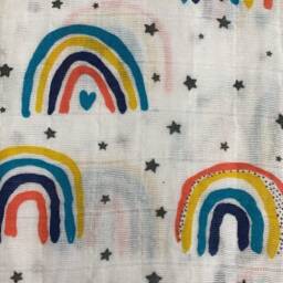 Rainbow Swaddle Blanket, Baby, 47 X Girl Swaddle, Boy Gender Neutral Baby Shower Gift - thumbnail 2